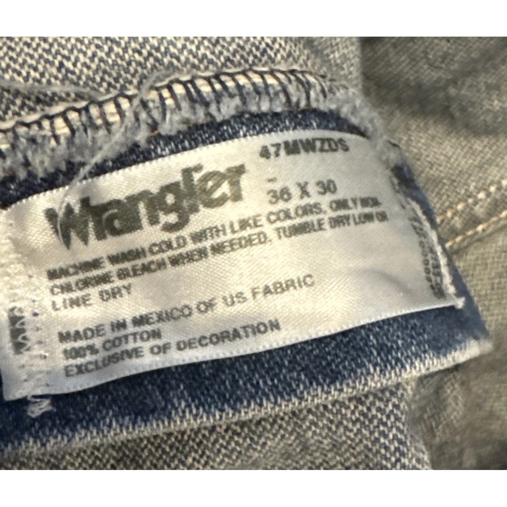 Wrangler 47MWZ Regular Fit Jeans Mens 36x30‎ Made in Mexico USA Fabric - Picture 6 of 6